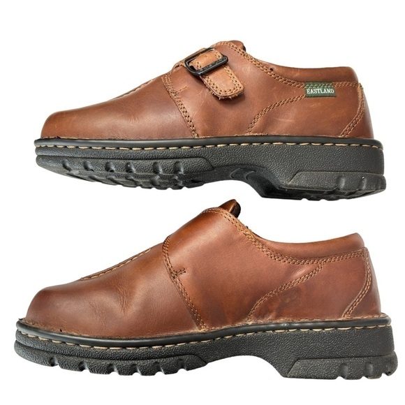 Eastland Womens Syracuse Chunky Oxford Shoes Brown Comfort Leather Size 8.5 Wide - Picture 6 of 13